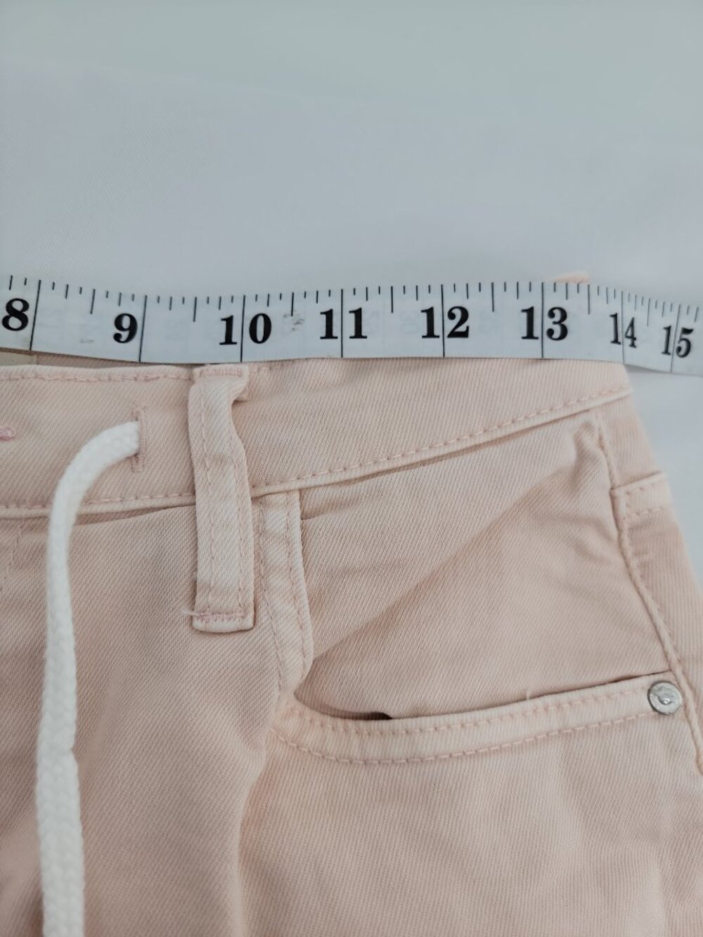 Hint of Blu Wide Leg Jeans Womens 26 Pink High Rise Drawstring Cropped Denim - Picture 4 of 8